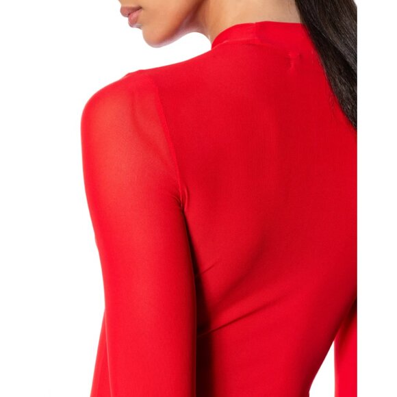 Callie Lives Xena Au Revoir Red Sheer Mesh Maxi Dress L Xl - Picture 2 of 4